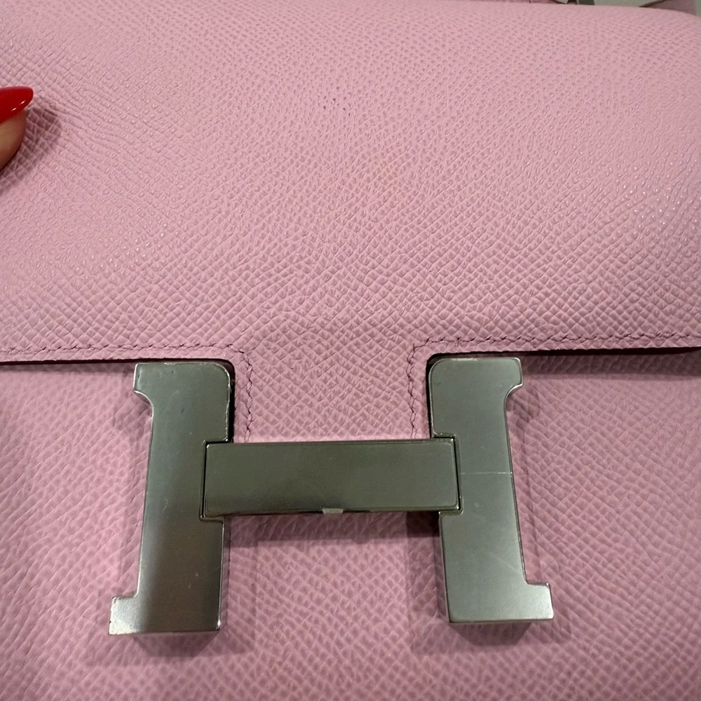 Hermès Constance 18 Mauve Sylvester Crossbody, Palladium Hardware — New w/ Box